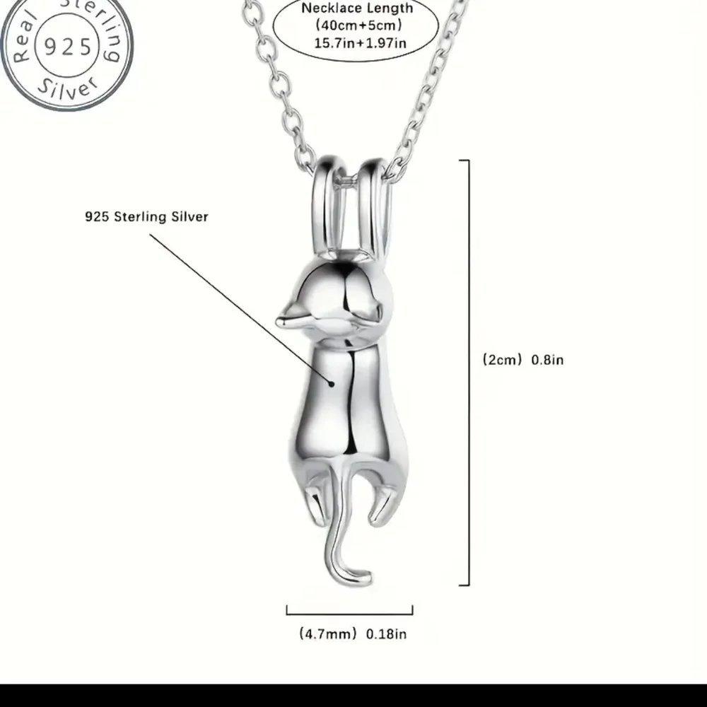 Sterling Silver Cat Pendant Minimalist Necklace